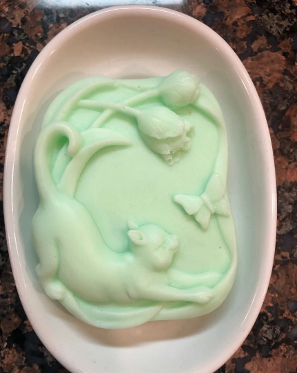 Kitty Playing With A Butterfly Soap