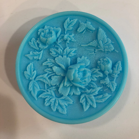 Butterflies Over Flowers Soap (Round)