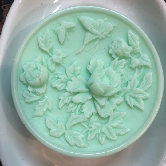 Butterflies Over Flowers Soap (Round)