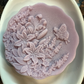 Butterfly Over Flowers Soap (scalloped edge)