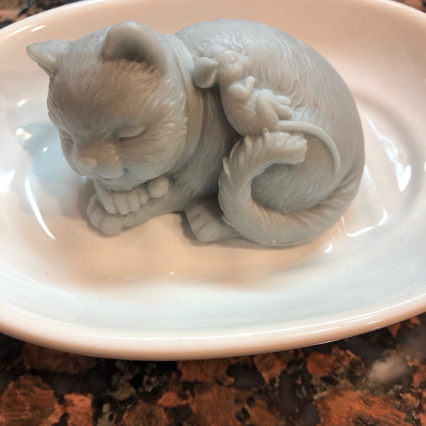 Kitty Napping With A Mouse Friend Soap